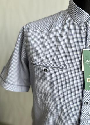 Мужская летняя рубашка с коротким рукавом в клетку тонкая рубашка тенниска шведка лето2 фото