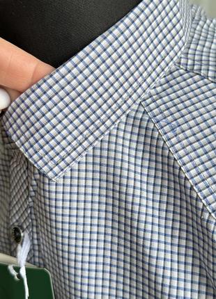 Мужская летняя рубашка с коротким рукавом в клетку тонкая рубашка тенниска шведка лето3 фото