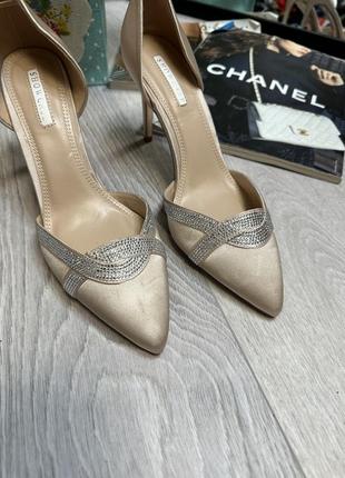 Изысканные туфли из атласа свадебной обуви3 фото