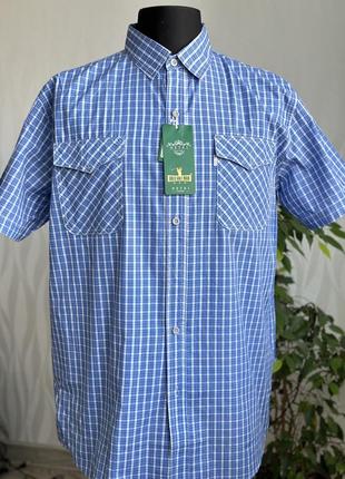 Тонкая летняя рубашка в клетку с коротким рукавом тенниска шведка рубашка с коротким рукавом2 фото