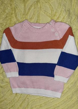 В'язаний светр h&m 68-74 см яскравий светр для дівчинки демисезон