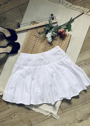 Легкая юбка с ажурной вставкой