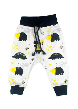 Штанці дитячі білі з діно tm mishka