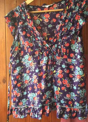 Блуза пайетки  в цветы new look