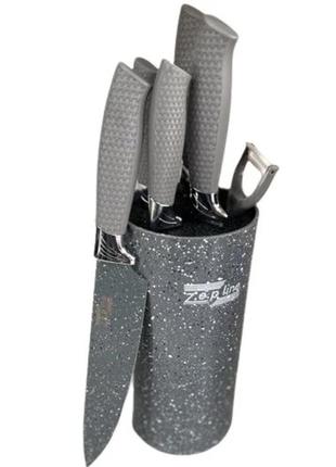 Профессиональный набор ножей zepline zp-046 набор кухонных ножей 7 предметов серый salemarket