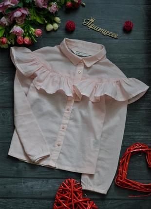 Детская блузка h&m с оборкой воланом 4-6лет2 фото
