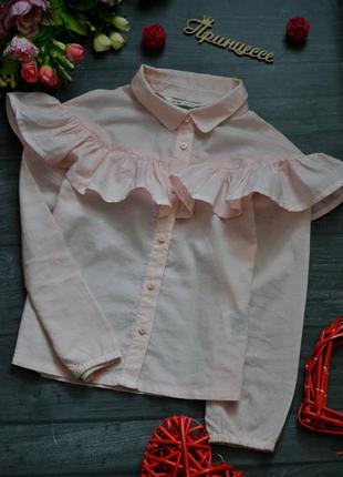 Детская блузка h&m с оборкой воланом 4-6лет3 фото
