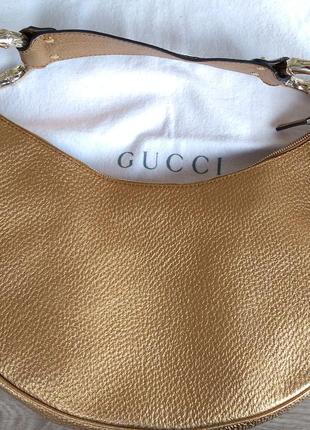 Gucci bamboo ring hobo bag limited оригінал натуральна шкіра2 фото