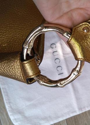 Gucci bamboo ring hobo bag limited оригінал натуральна шкіра3 фото