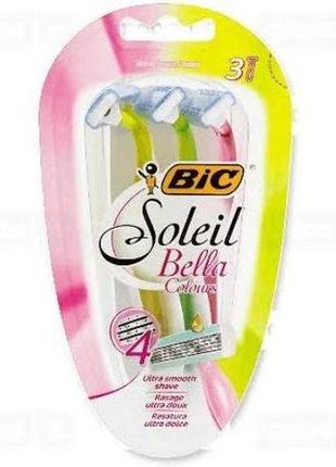 Cтанки для гоління одноразові bic soleil bella 4 леза 3 шт.