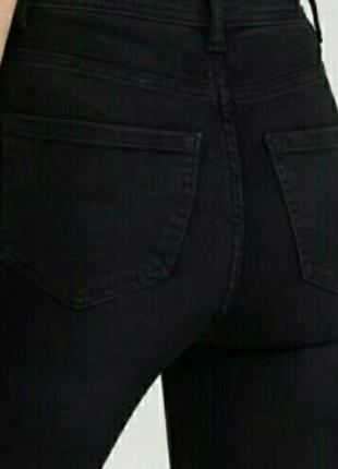 Высокая посадка скинни слим джегинсы джинсы черные5 фото