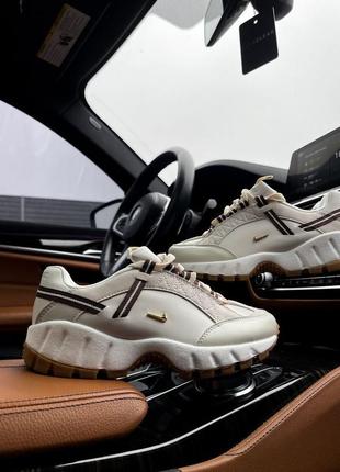 Кросівки жіночі бежеві з натуральної шкіри nike humara lx jacquemus light bone gold