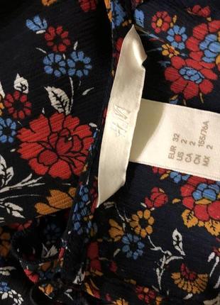 Объемная пёстрая блуза узоры пейсли, рюши, цветы , h&m , оригинал4 фото