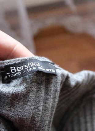 Bershka топ в рубчик, серый, меланж5 фото