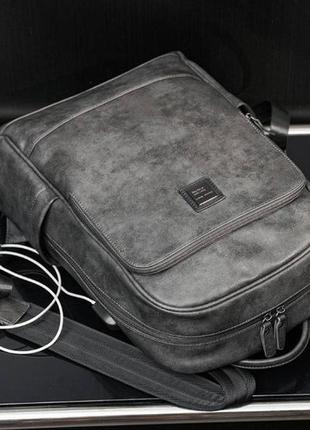 Качественный мужской рюкзак серый, большой и вместительный ранец3 фото