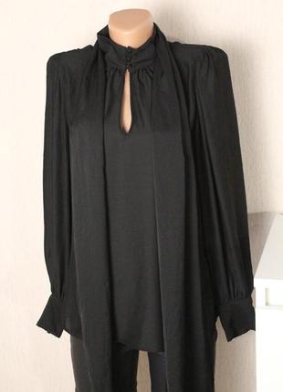 Чорна блуза з шарфом zara зара розмір м 38