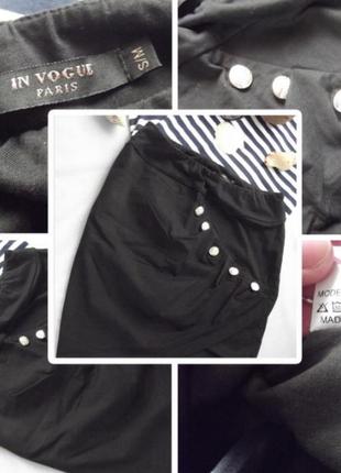 Красивая дизайнерская черная мини-юбка
