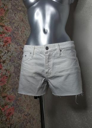 Шорты#mango#100%котон#бойфренды#свободные#белые#потрепаный край