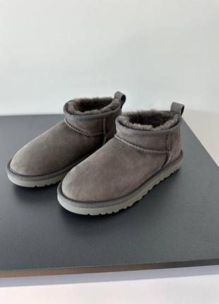 Уггі угги угг ugg ultra mini grey suede2 фото