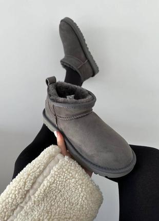 Уггі угги угг ugg ultra mini grey suede4 фото