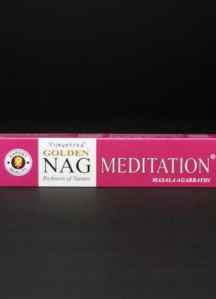 Натуральні пахощі медитація golden nag meditation vijayshree 15 г