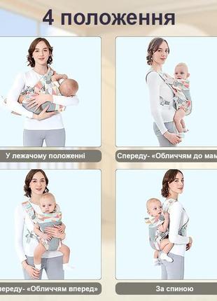 Слинг рюкзак-кенгуру baby carriers colorful5 фото