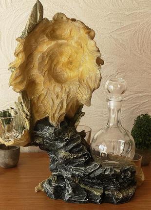 Штоф голова льва подарочный набор для алкоголя 42 см гранд презент шп414цв