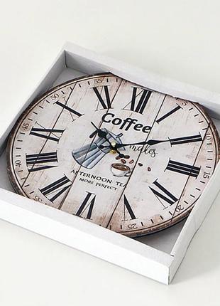 Настінний годинник мдф коричневий d34см гранд презент 1021691-1 кофе2 фото