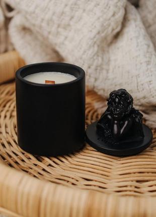 Аромасвічка cupid santal black 100% wood wax 165g 35h гранд презент nac 1036bl