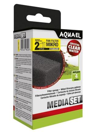 Aquael media set standard — губка вкладиш для внутрішнього фільтра fan-micro plus, 2 шт.1 фото