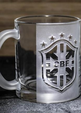 Чашка для чаю та кави з гравіюванням збірна бразилії по футболу