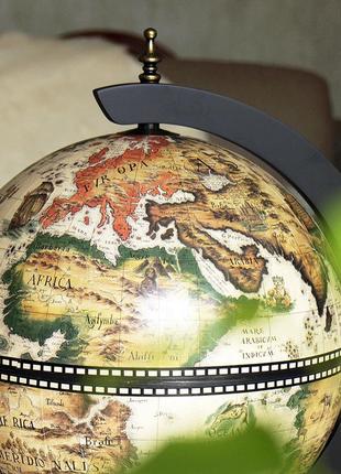 Глобус бар настольный карта мира белый черный сфера 33 см гранд презент 33002w-b