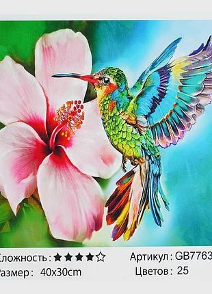Алмазна мозаїка gb 77638 (30) "tk group", "колібрі", 30х40, в коробці