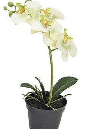 Орхидея фаленопсис искусственная в пластиковом горшке 15x6x17см гранд презент 100184064 фото