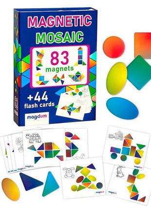 Магнітна мозаїка ml4031-23 en game "mosaic" "magdum", 83 магніти, 44 картки з завданнями