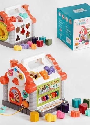 Розвиваючий будиночок 16180 (18) "wtoys", озвучування українською мовою, підсвічування, звуки, 8 пісень, сортер, рахунки, в