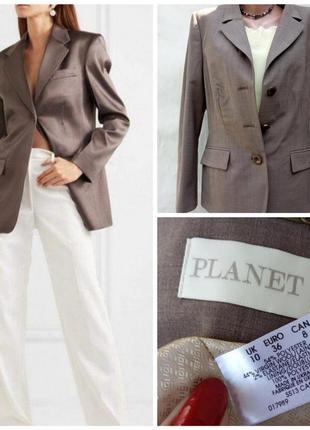 Стильний базовий вовняної капучіно жакет planet,піджак.1 фото