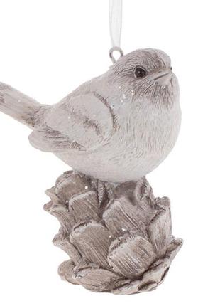 Декоративна підвісна фігурка "пташка на шишці" вінтаж 7.5 см гранд презент k07-404