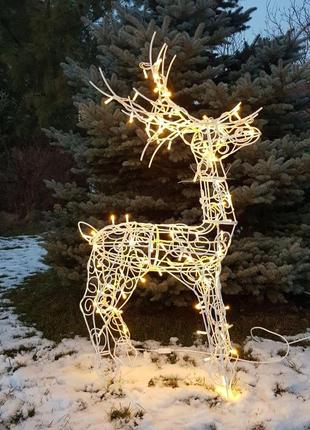 Олень новогодний 120 см led гирлянда 100 лампочек гранд презент 220219