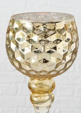 Подсвечник бокал набор из 3-х золотых стекол h30-40см гранд презент 1008796