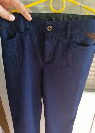 ☑️костюм в школу на мальчика синий мелкий узор с латками на рукавах 122 брюки форма5 фото