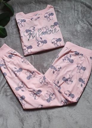 Шикарная нежно-розовая пижамка с микки маусом