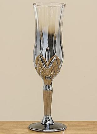 Бокал для шампанского мэдисон серебряное стекло h21см гранд презент 1008754
