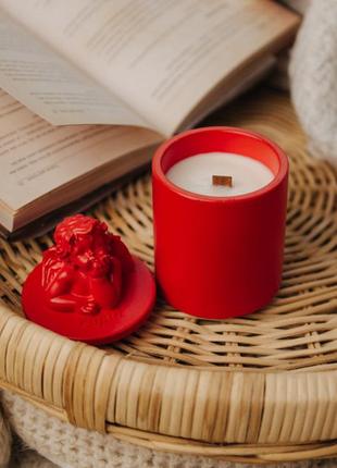 Аромасвічка cupid santal red 100% wood wax 165g 35h гранд презент nac 1031r