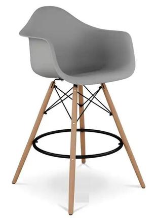 Стілець тауер вуд eames барний високий сірий