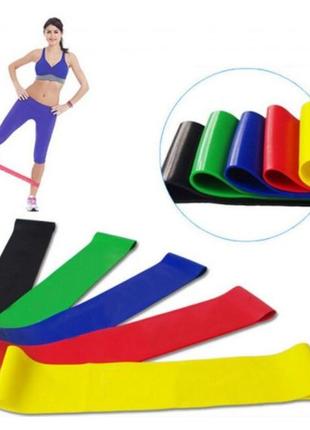 Набор фитнес резинки exercise resistance bands для фитнеса и спорта из 5 лент1 фото