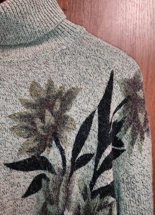 Водолазка свитер шерсть 50-56с принтом5 фото