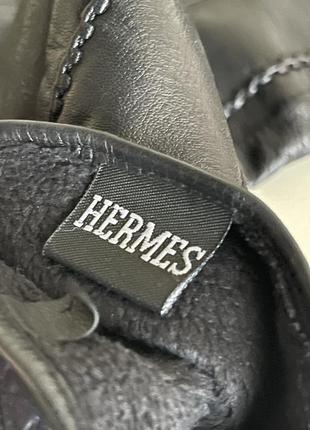 Кожаные длинные перчатки hermes