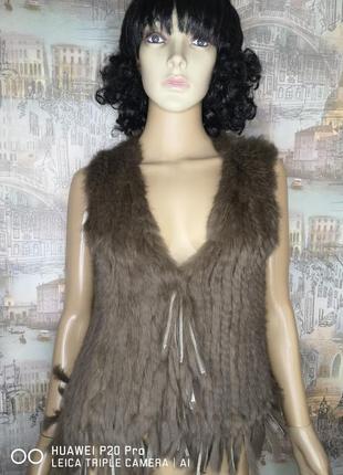 Скп жилетка безрукавка з шиншилового кролика р. 38/44 м