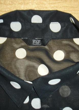Шифоновая блузка  в горошек  с длинным рукавом "f&f" 50-52 р9 фото